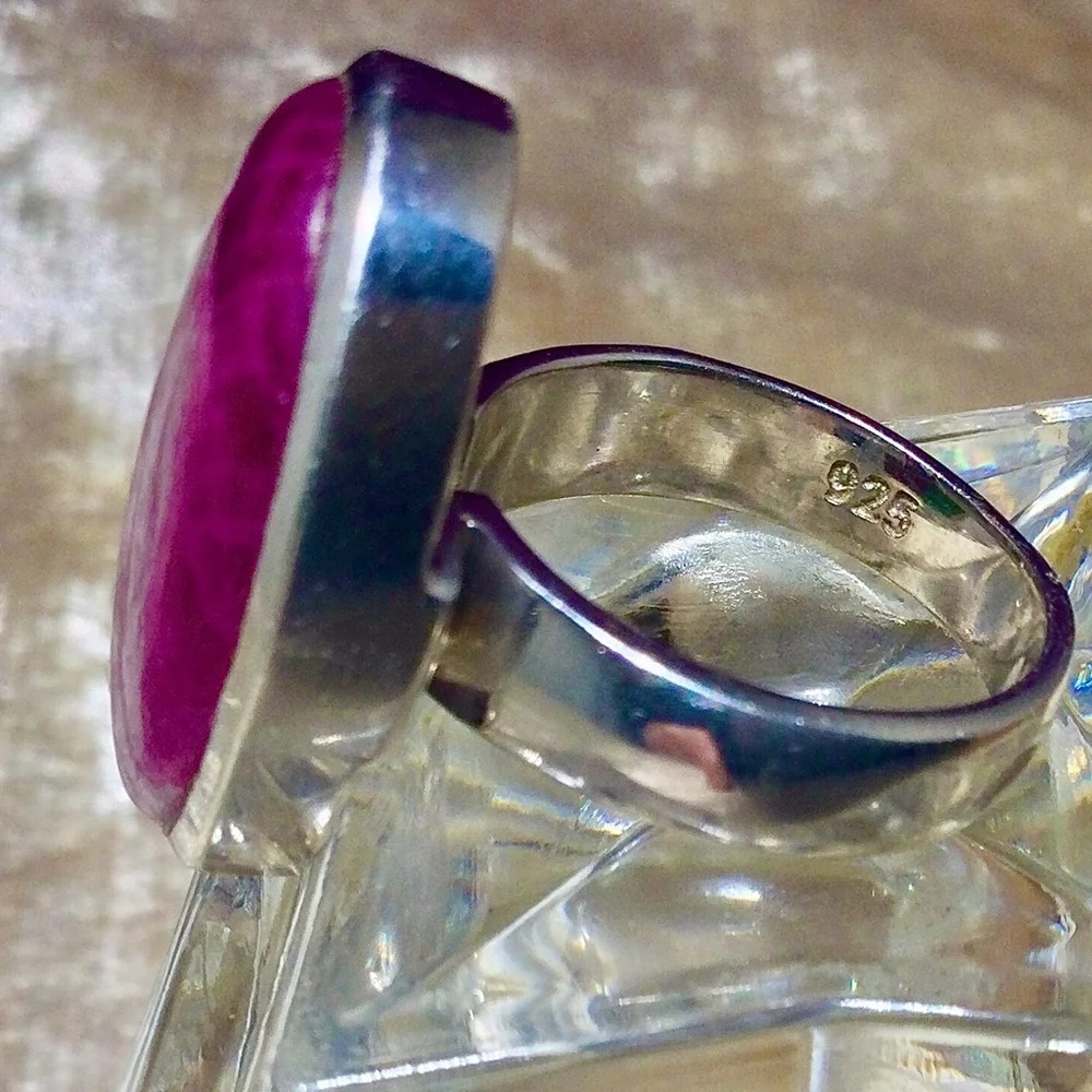 Ruby Fuchsite Spectacular Sterling Silver 925 Ring by Starborn - Picture 10 of 14
